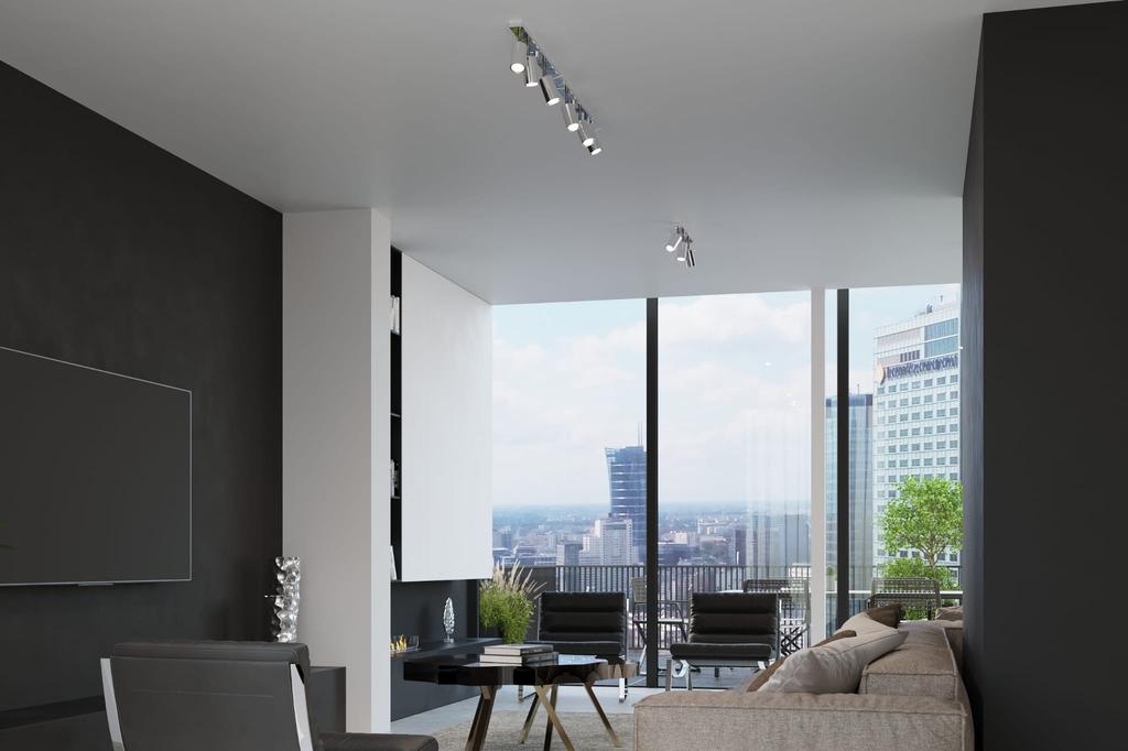 RING 3 Chrome Ceiling Lamp
