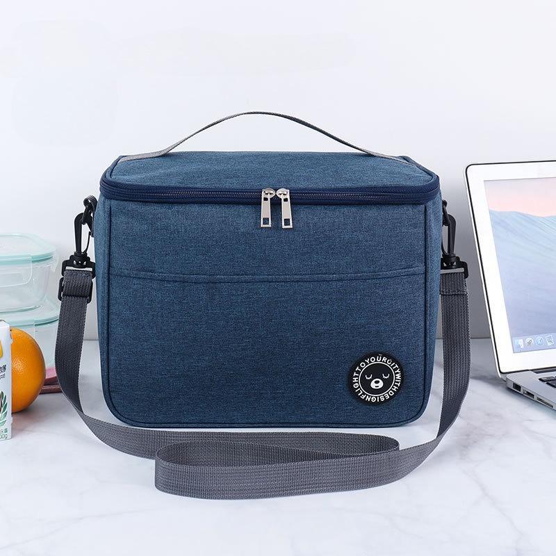 Isolierte Lunchtasche Wasserdicht Große Kapazität Thermische Lebensmitteltasche Verstellbarer Schultergurt Verdickt Büro Schüler Bento Tasche Tragbare Picknicktasche