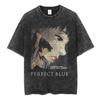 Camisetas Vintage Lavadas de Anime Perfect Blue Mima Kirigoe Ropa para Hombre y Mujer Moda Camisetas de Manga Corta Oversize Streetwear