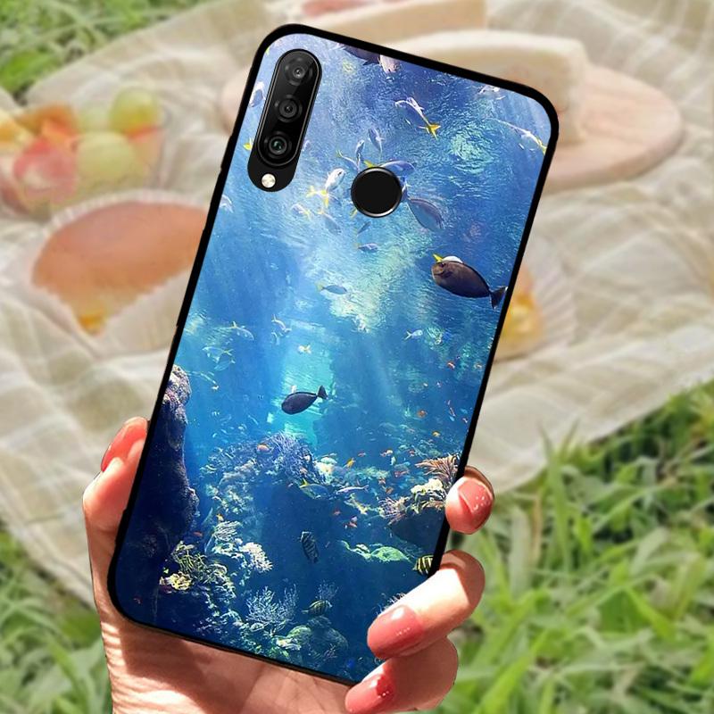For Huawei P30 Lite Case P30Lite Cover Cute Fashion Cartoon Shockproof Silicone Cases For Huawei Nova 4e Fundas MAR-LX1A Shell