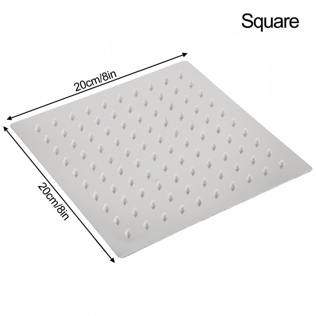 Shower Head Stainless Steel 8" 20 cm Silver Ease of use Long lasting 8 inch