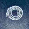 Men's Hip Hop Micro Pave Zircon Single Row Diamond Tennis Chain Necklace