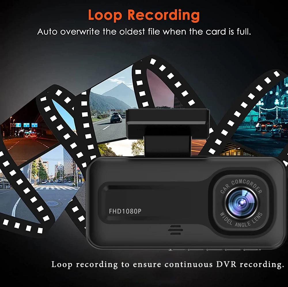 3 kamera Auto DVR 1080P Dash Cam Innenraum Kabine Mini Fahrzeug Drei Weg Kanal DVRs Recorder Video Registrator Dashcam Camcorder