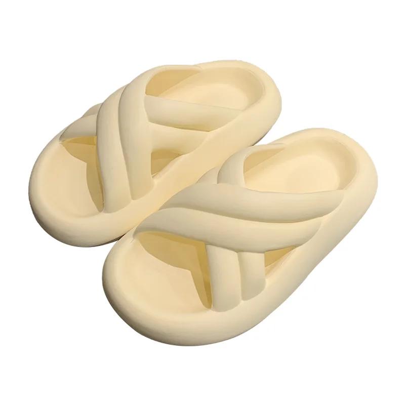 Fashion 2025Household Bathroom Slippers Women Trend Thick Sole EVA External Wear Couple Soft Sole Indoor Shower Slippers Casual Shoes