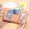 Women'S Wallet Tri Fold Card Bag Pu Multi Objects Pocket Short  Embroidered Love Pattern Korean Minimalist
