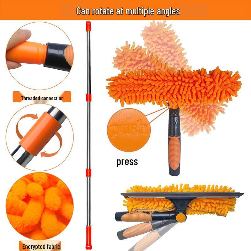 Dual-Sided High-Rise Window Cleaning Squeegee: Efficient Glass Cleaner for Easy Two-in-One Use
