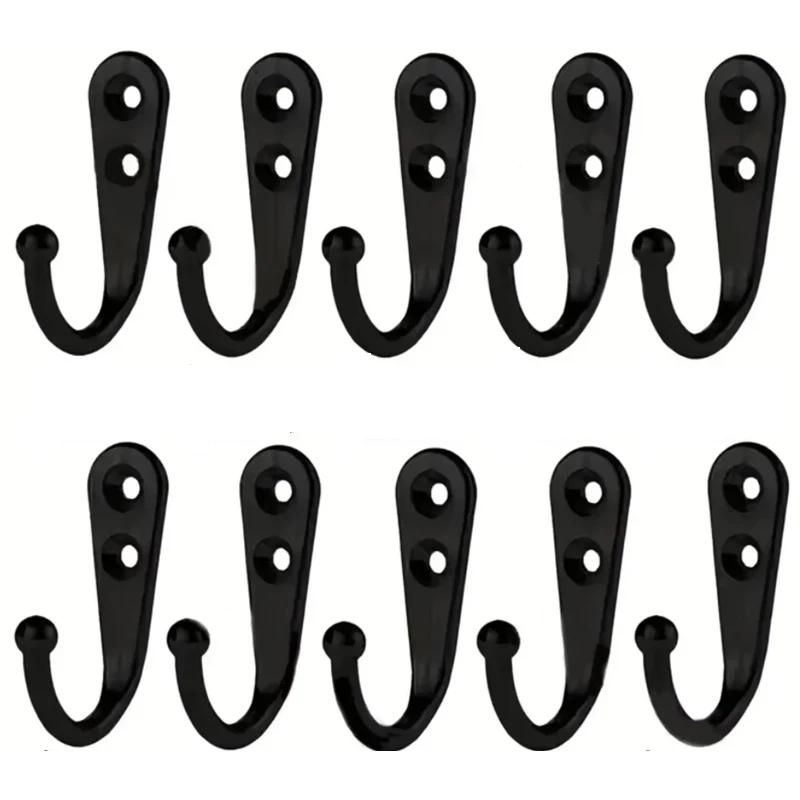 

10Pcs Retro Wall Hooks Hangers Door Wall Mounted Coat with Screws Suction Heavy Load Rack for Kitchen Bathroom Accessories