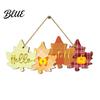 Harvest Festival Wall Ornament Autumn Welcome Sign with Hanging Rope for Front Door Rustic Maple Leaf Shape Wood Wooden Plaque Decor Pumpkin