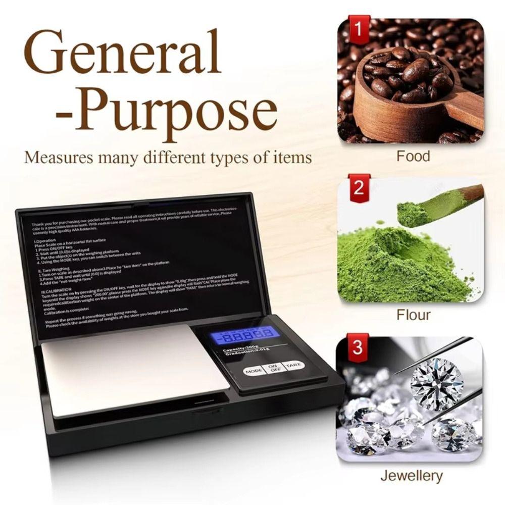 0.01g Electronic Scales Stainless Steel Kitchen Scales Portable Coffee Scales