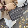 Large-capacity Bag, High-end Winter Canvas Jacquard Handbag, Office Worker Commuter Shopping Bag, Shoulder Tote Bag.