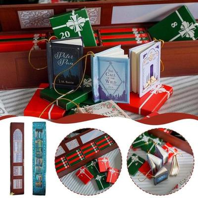 Mini Buch Ornament Adventskalender 2025 Weihnachts-Adventskalender mit Buchgeschenk