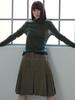 Piiipi Corduroy Pleated Skirt Pants (3 Colors)_Khaki
