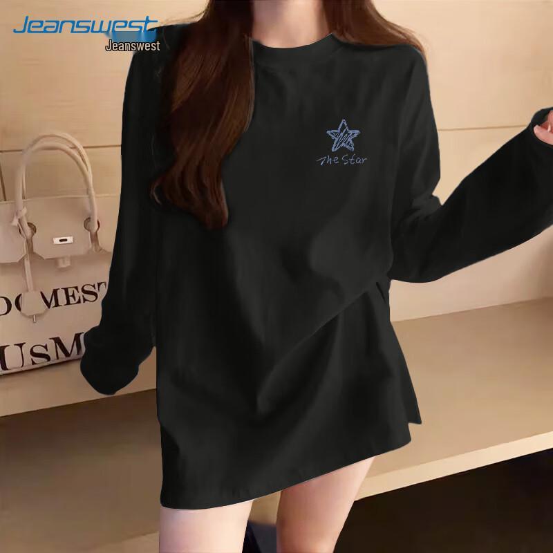 Jeanswest Women's Pure Cotton Long-Sleeve T-Shirt with Graphic Print