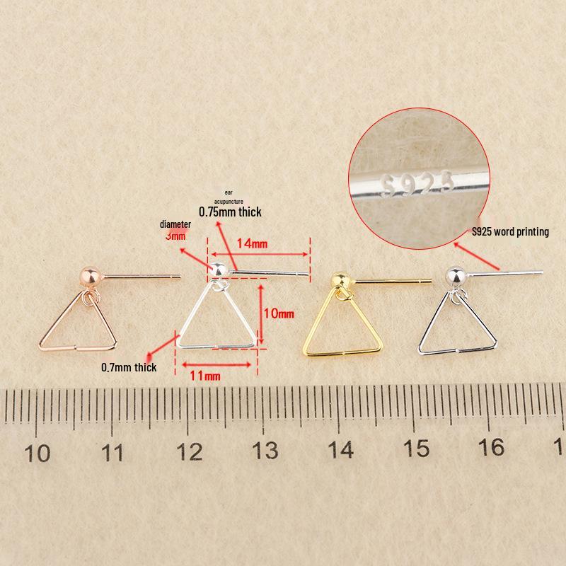 Tingxiang S925 Sterling Silver Geometric Triangle Beaded Earrings