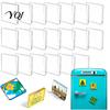 Photo Wall Display for Refrigerator 10Pcs Clear Acrylic Magnet, Square Frame Magnets with Adhesive Magnetic Frames Back, Blank Magnet Inserts Picture