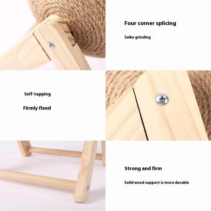 Cat Scratch Board Cat Toy Wooden Cat Scratch Ball Rabbit Claw Rope Rope Cat Climb Durable Cat Scratch Post Pet Supplies