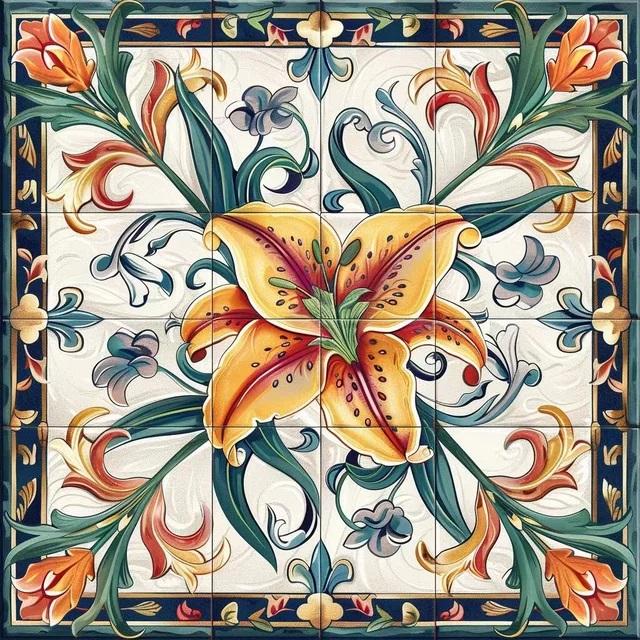 5D Diy Diamond Painting Colorful Mandala White Lily Flower Cross Stitch Full Square Round Picture Mosaic Rhinestones Embroidery