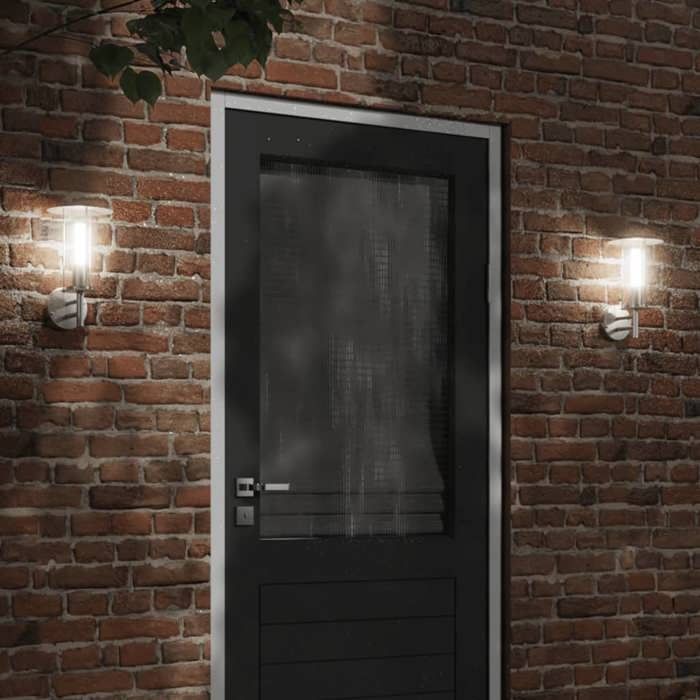 VidaXL Appliques murales d'extérieur 2pcs argenté acier inoxydable, éclairage mural d'extérieur, lampe murale de jardin, 4006245