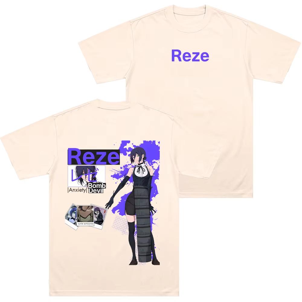 Reze Graphic T Shirt Cartoon Print Tshirts Japanese Anime Cotton Tshirt Harajuku Men Women Springsummer Clothes Y2k Tees