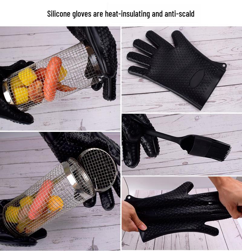 304 Stainless Steel Portable BBQ Rolling Cage for Outdoor Grilling