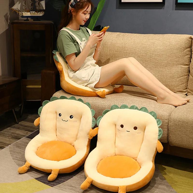 Einteiliges Büro Schlafsaal Stuhl Kissen Winter Plüsch Cartoon Kissen Rückenlehne Schlafsaal Büro Nicht-slip Stuhl Kissen Lazy Mat