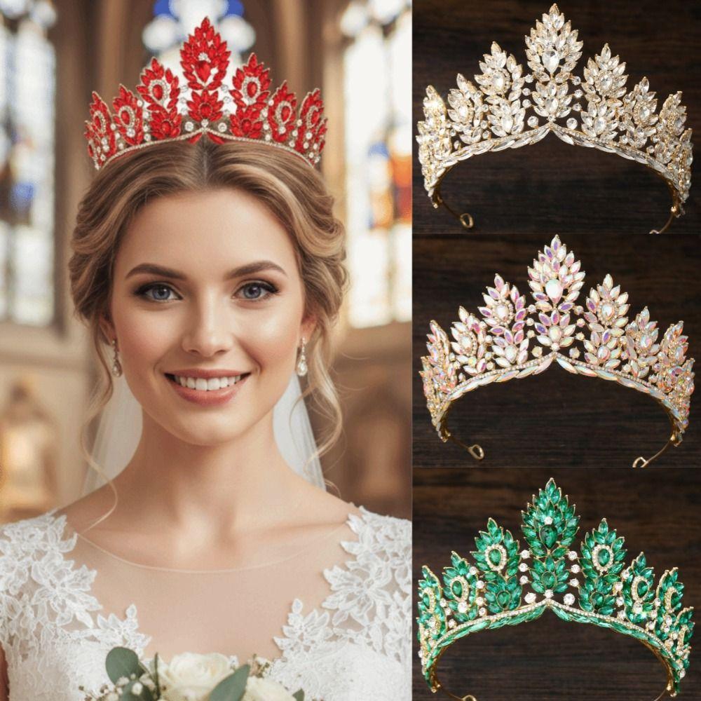 Elegant Baroque Queen Tiaras Luxury Rhinestone Diadem Zinc Zinc Alloy Princess Crown Birthday Party