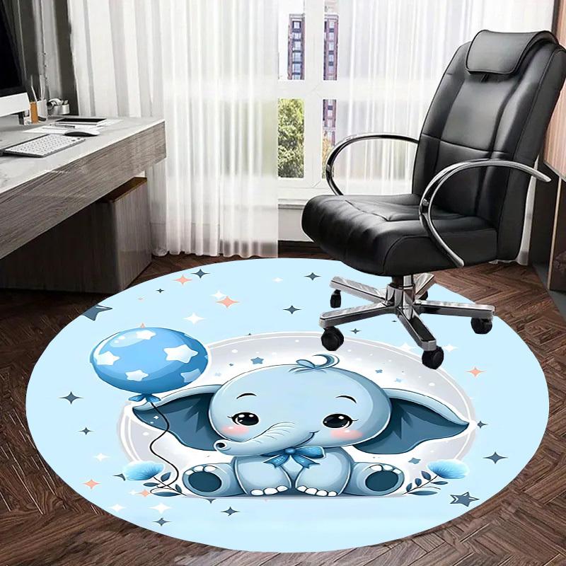1PC Elephant Balloon Non-Slip Floor Round Carpet, Office, Family, Bedroom, Large Area Rug Indoor Rugs, Vibrant Colors-Z0437