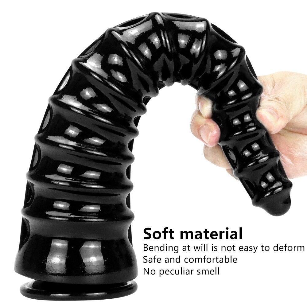 33cm velký černý anální kolík Fisting Sex Toy Slave Masturbator Realistický penis PVC Monster Dildo XXL