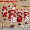 16/32pcs Wooden 2D Girl Doll Pendants 10cm Party Pendants New Xmas Tree Charm  Holiday Decor