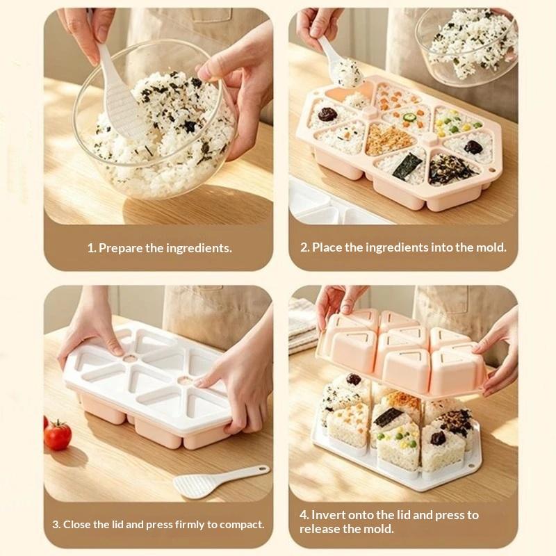 Dreieckige Onigiri-Form Sushi-Herstellungs-Kit Lebensmittelqualität BPA-frei Reiskugel-Former Sushi-Presse Bento-Mittagessenbox-Werkzeug Herstellung von hausgemachtem