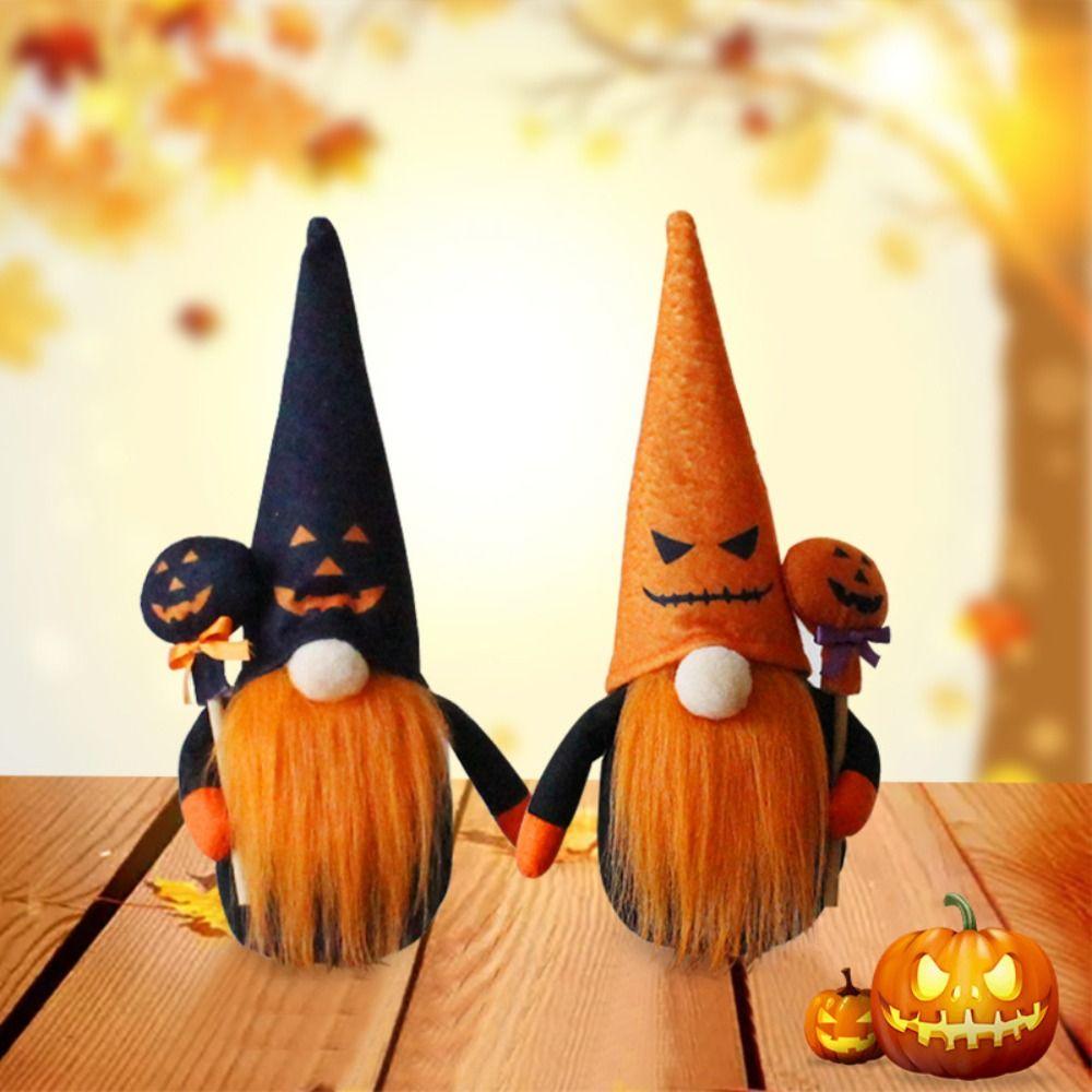 Cute Pumpkin Faceless Doll Desktop Ornaments Dwarf Dolls Cute Gnome Plush Doll  Party