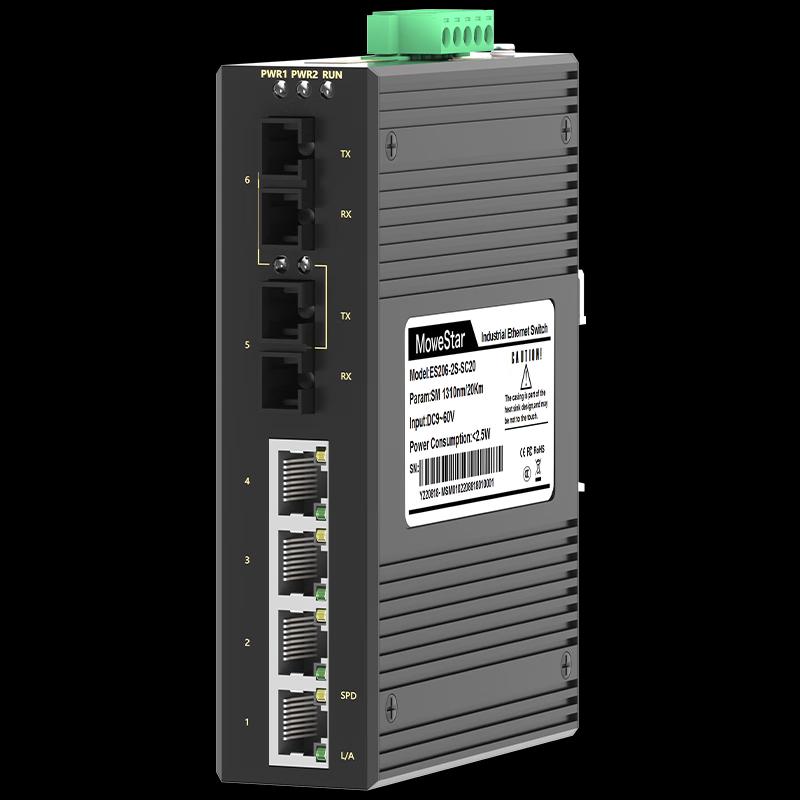 MoweStar Industrial Unmanaged Fast Ethernet DIN-Rail Switch