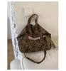 Korean-Style Large Capacity Women’s Leopard Print Tote and Crossbody Bag - 2025 Casual Shoulder Bag