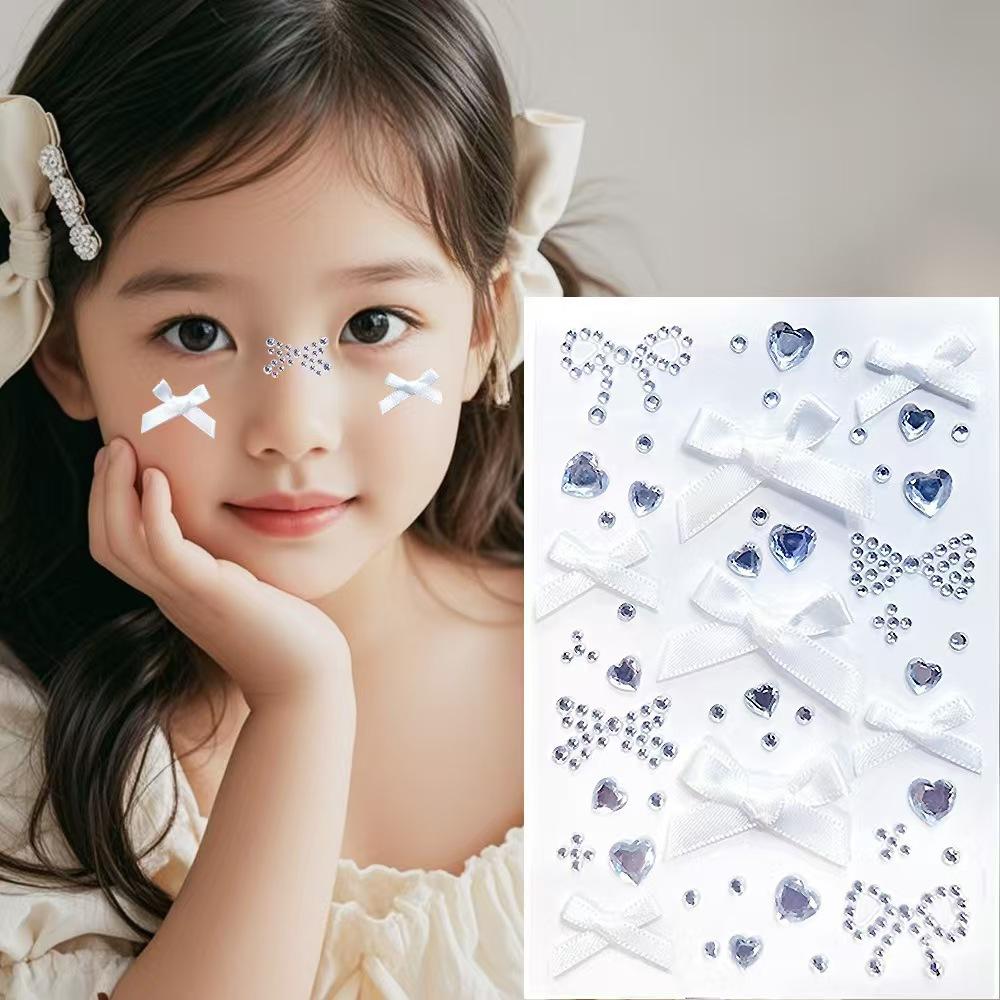 Butterfly Face Stickers Pearl Temporary Tattoo Stickers Lasting Waterproof Glitter Eyeshadow Body for Makeup Stickers