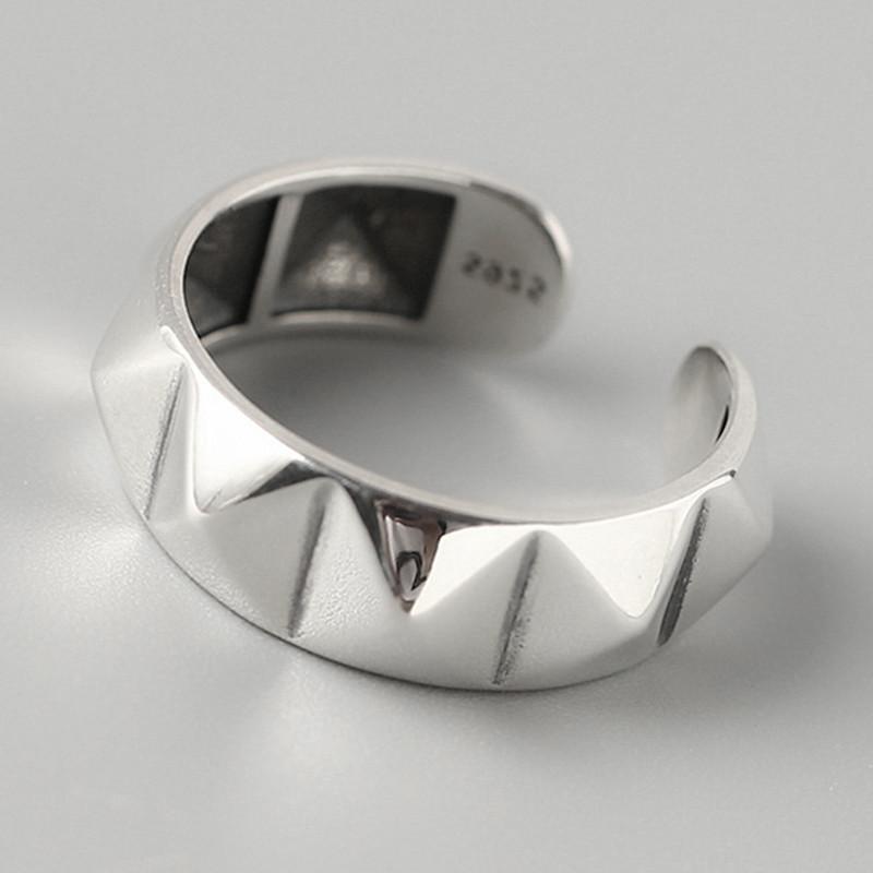 Temperament Glossy rhombus Ring Opening Ring Silver Color Ring Jewelry For Women Gifts Party
