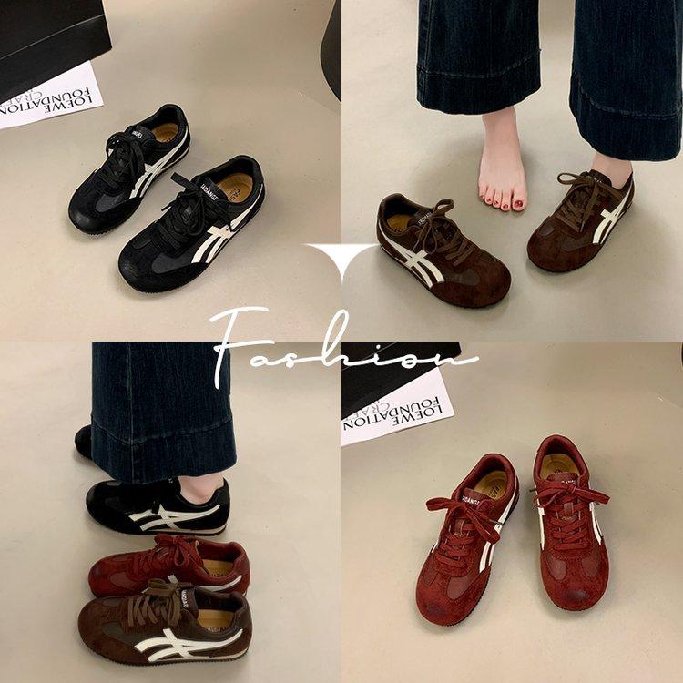 Cowhide Version! Red German Training Shoes Women's 2025 New Autumn Popular Versatile Forrest Gump Shoes Sports and Leisure Board Shoes