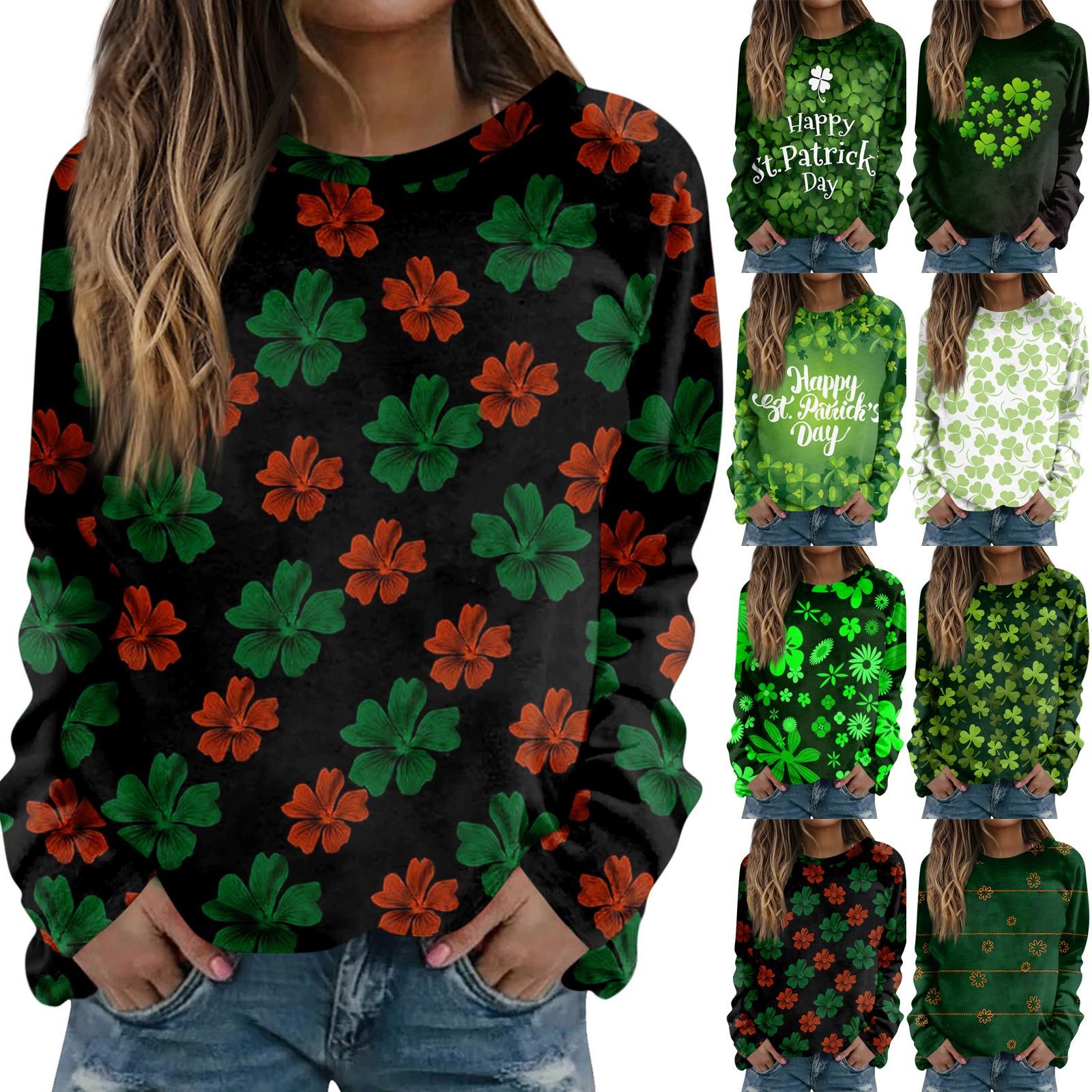 

Женский модный повседневный свитер с круглым вырезом и длинными рукавами с принтом