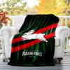 South Sydney Rabbitohs Flannel Blanket Soft All-Season Throw, Design for Camping, Car Travel, Hiking Sofa, Bed, Office Perfect Gift for Parties