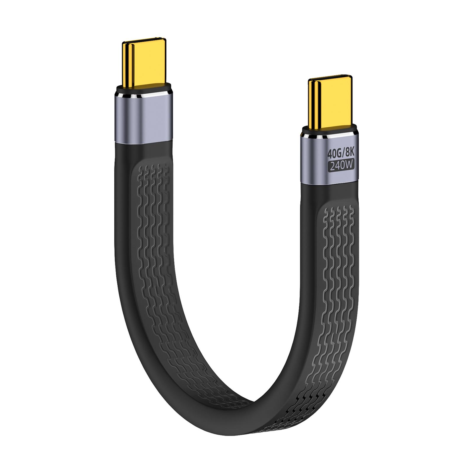 

Short USB C To USB C Cable USB 4.0 40Gbps Data Cable Flat FPC Design Supporting 8K Display 240W Fast Charge Cable For Laptop Phone 13cm black #1