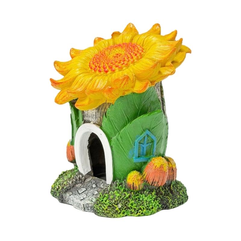 Retro Resins Sculpture Aquarium Ornament for Fish Shrimp Hiding Breeding Fish Tanks Aesthetic Landscape Decoration Gift