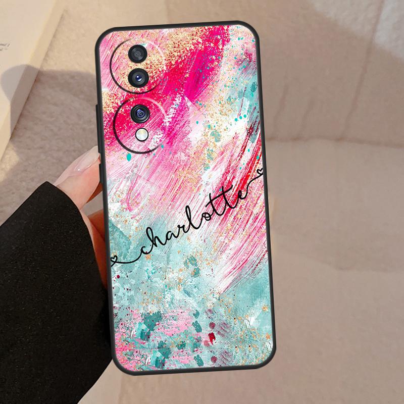 Personalised Name watercolour Case For Honor Magic 5 Lite Pro 50 70 90 8X 9X X6 X7 X8 X9 Honor X6a X7a X8a X9a X9b Cover