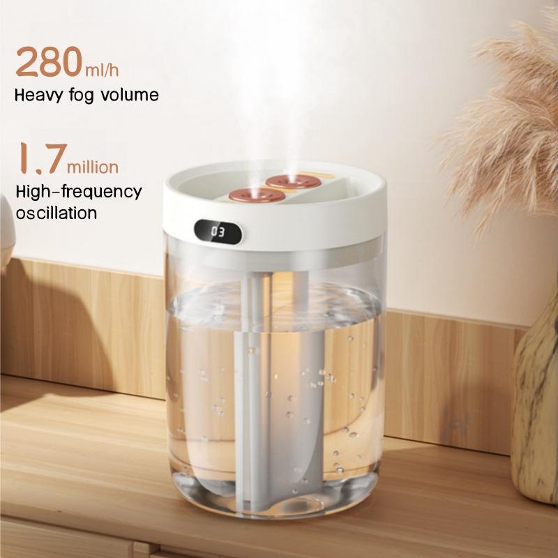 Umidificator de aer cu pulverizare dublă USB, capacitate mare 1500ML, difuzor de aromă cu ultrasunete, umidificator pentru dormitor acasă