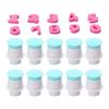 10PCS Food Grade Plastic Number Cookie Stamp Spring Plunger Cake Decorating Cutter  Cake Decorating