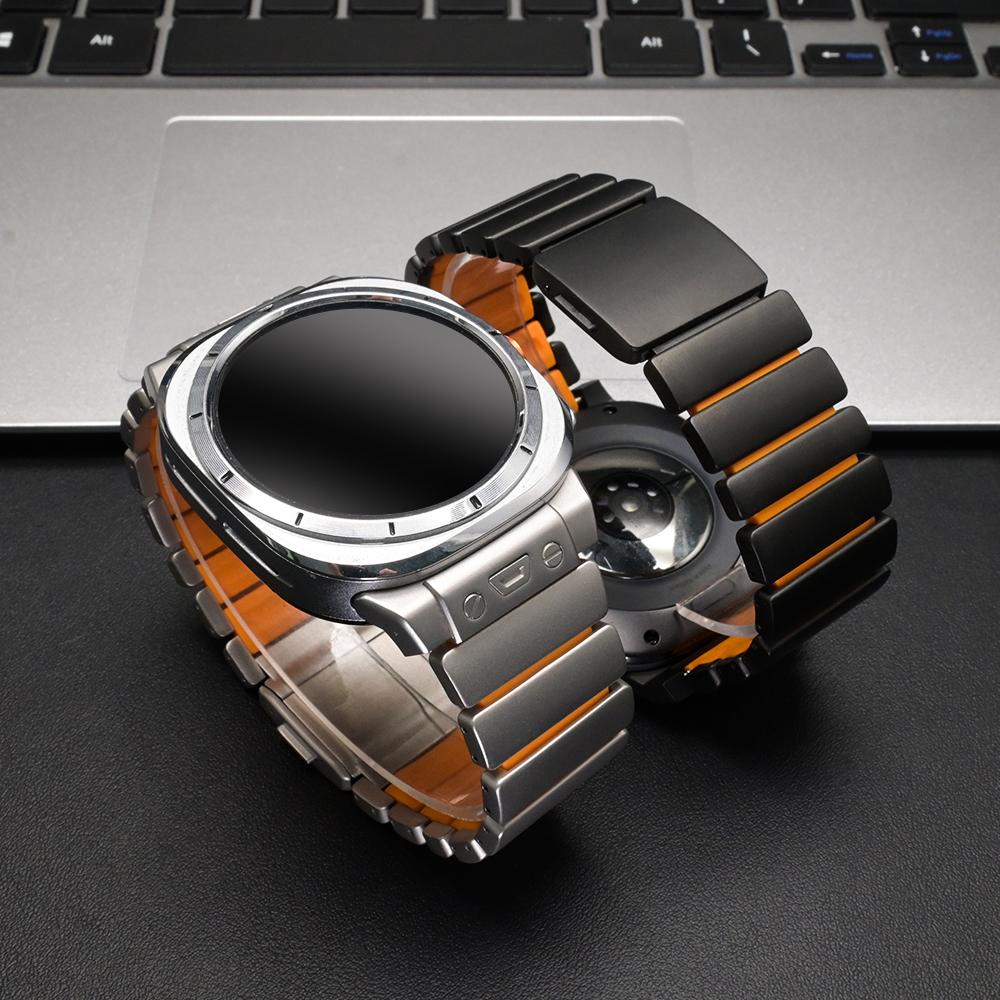 No Gaps Titanium Strap for Samsung Galaxy Watch Ultra 2025 47mm Men Bracelet Luxury Rubber Band for Galaxy Watch Ultra 2024 47MM