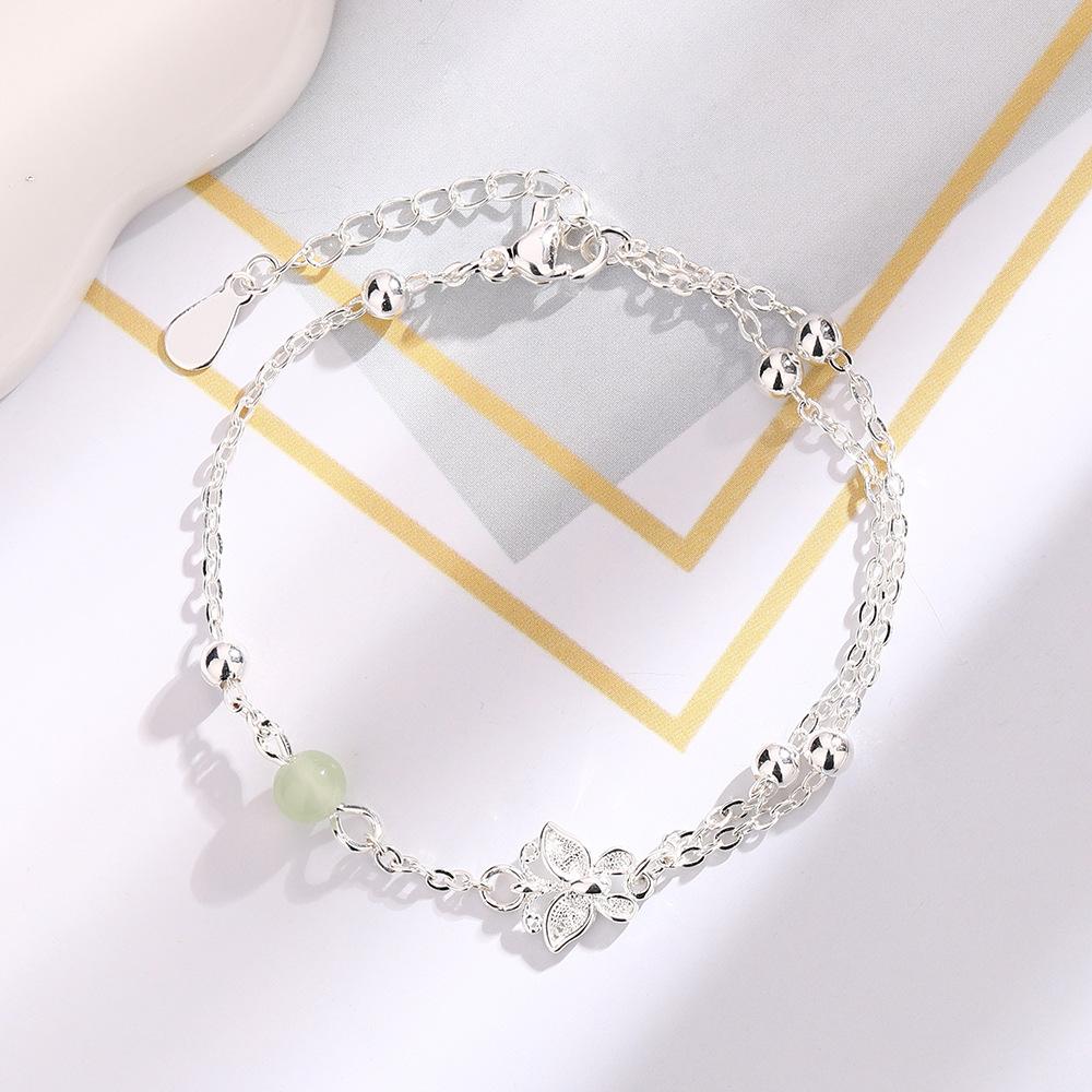 925 Silver Zircon Love Heart Bracelet For Women Bowknot Stars Bead Snake Bone Chain Jewelry Gift Dropship