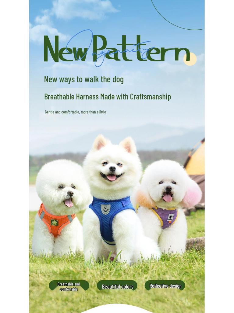 Reflective Breathable Pet Harness for Dogs and Cats - Universal Vest Style Leash