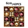 42PCS 6CM Premium Painted Christmas Ball Set 2025 New Year Santa Home Decorations Christmas Tree DIY Decorative Ornaments