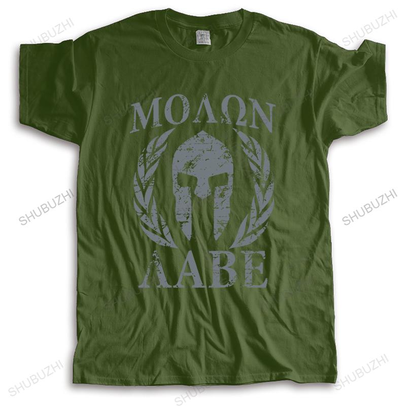 New Movie T Shirt Unique Spartan For Men Tshirt Male Cheap Custom Tshirts Molon Labe Ghost Flag Short Sleeve Round Neck