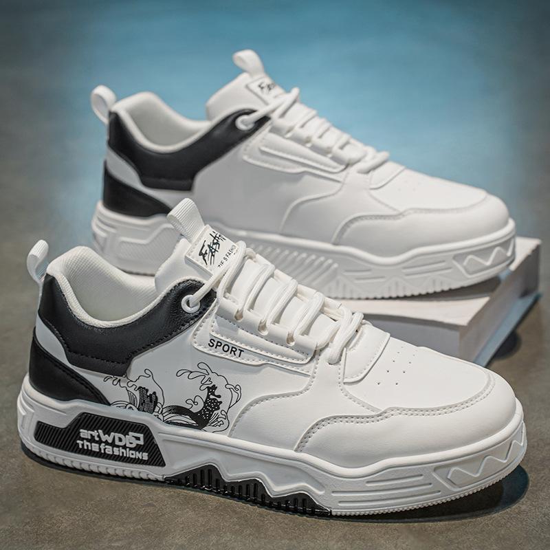 

Літнє чоловіче взуття нові дихаючі маленькі білі туфлі хлопчики тренд універсальна платформа спортивне взуття повсякденне взуття для дошки модне взуття 44