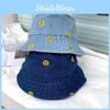 Simple Smiley Face Casual Denim Fisherman Hat Women Harajuku Vintage Bucket Hat Korean Style Spring Summer Sun Hat Men 2021